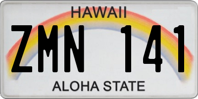 HI license plate ZMN141