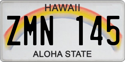 HI license plate ZMN145