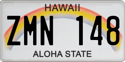 HI license plate ZMN148