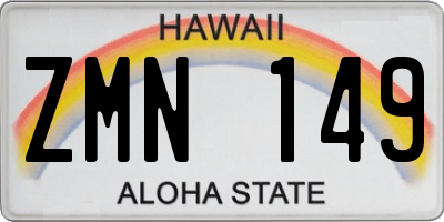 HI license plate ZMN149