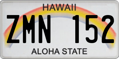 HI license plate ZMN152