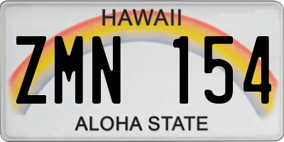 HI license plate ZMN154