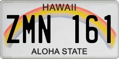 HI license plate ZMN161