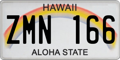HI license plate ZMN166
