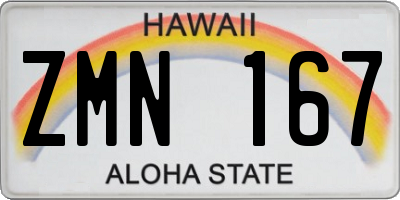 HI license plate ZMN167