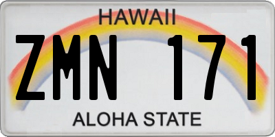 HI license plate ZMN171