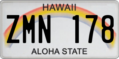 HI license plate ZMN178