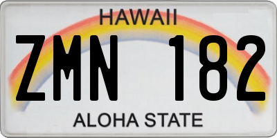 HI license plate ZMN182