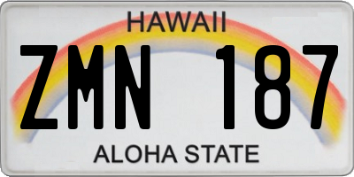HI license plate ZMN187