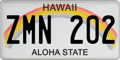 HI license plate ZMN202