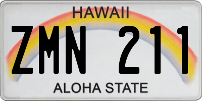 HI license plate ZMN211