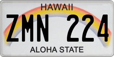 HI license plate ZMN224