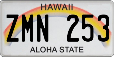 HI license plate ZMN253