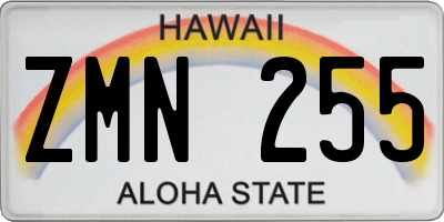 HI license plate ZMN255