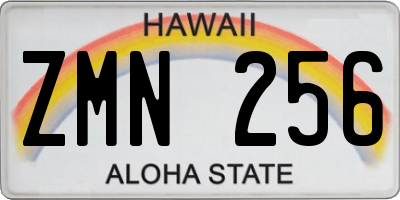HI license plate ZMN256