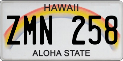 HI license plate ZMN258