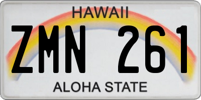 HI license plate ZMN261