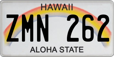 HI license plate ZMN262