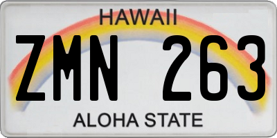 HI license plate ZMN263