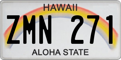 HI license plate ZMN271