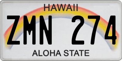 HI license plate ZMN274
