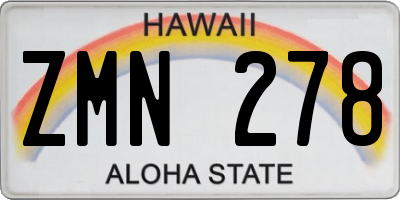 HI license plate ZMN278