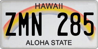 HI license plate ZMN285