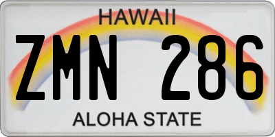 HI license plate ZMN286