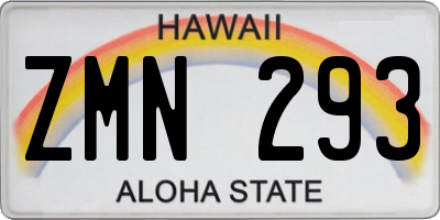 HI license plate ZMN293