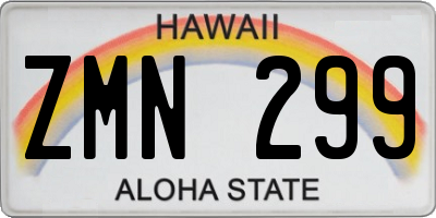 HI license plate ZMN299