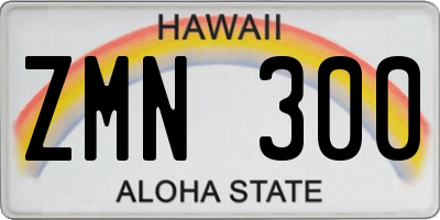 HI license plate ZMN300