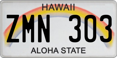 HI license plate ZMN303