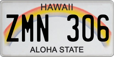 HI license plate ZMN306