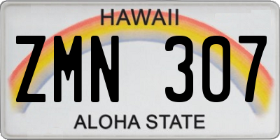 HI license plate ZMN307