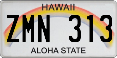 HI license plate ZMN313