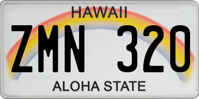 HI license plate ZMN320