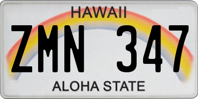 HI license plate ZMN347