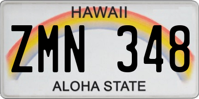 HI license plate ZMN348
