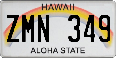 HI license plate ZMN349