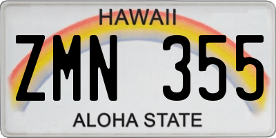 HI license plate ZMN355