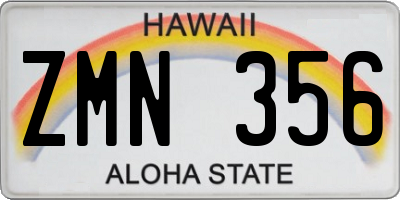 HI license plate ZMN356