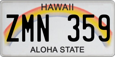 HI license plate ZMN359