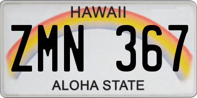 HI license plate ZMN367