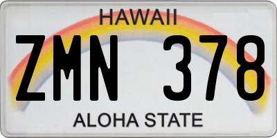 HI license plate ZMN378