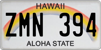 HI license plate ZMN394
