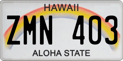 HI license plate ZMN403