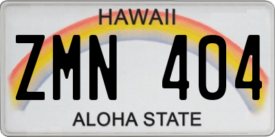 HI license plate ZMN404