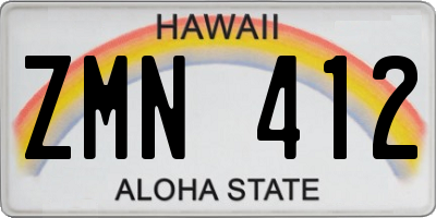 HI license plate ZMN412