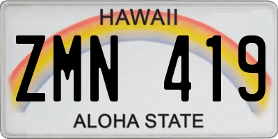 HI license plate ZMN419