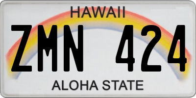 HI license plate ZMN424